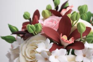 Свадебный букет с орхидеями и стефанотисами