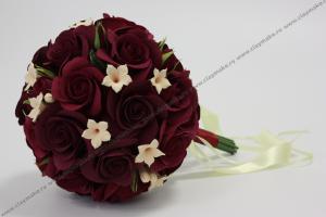 Свадебный букет с викторианскими розами и стефонотисами